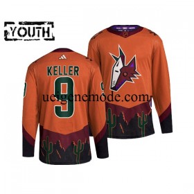 Kinder Arizona Coyotes Eishockey Trikot Clayton Keller 9 Adidas 2022-2023 Reverse Retro Orange Authentic